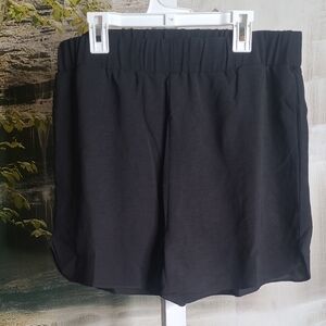 New! Fashion Womens Large black wide leg classic shorts